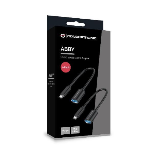 Conceptronic - Cavo USB - 24 pin USB-C (M) a USB Tipo A (F) - USB 3.2 Gen 1 - 20 cm - up to 5 Gbps data transfer rate - nero